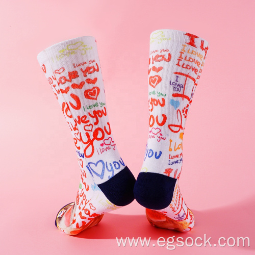 Lover's eco friendly printed one size fits socks